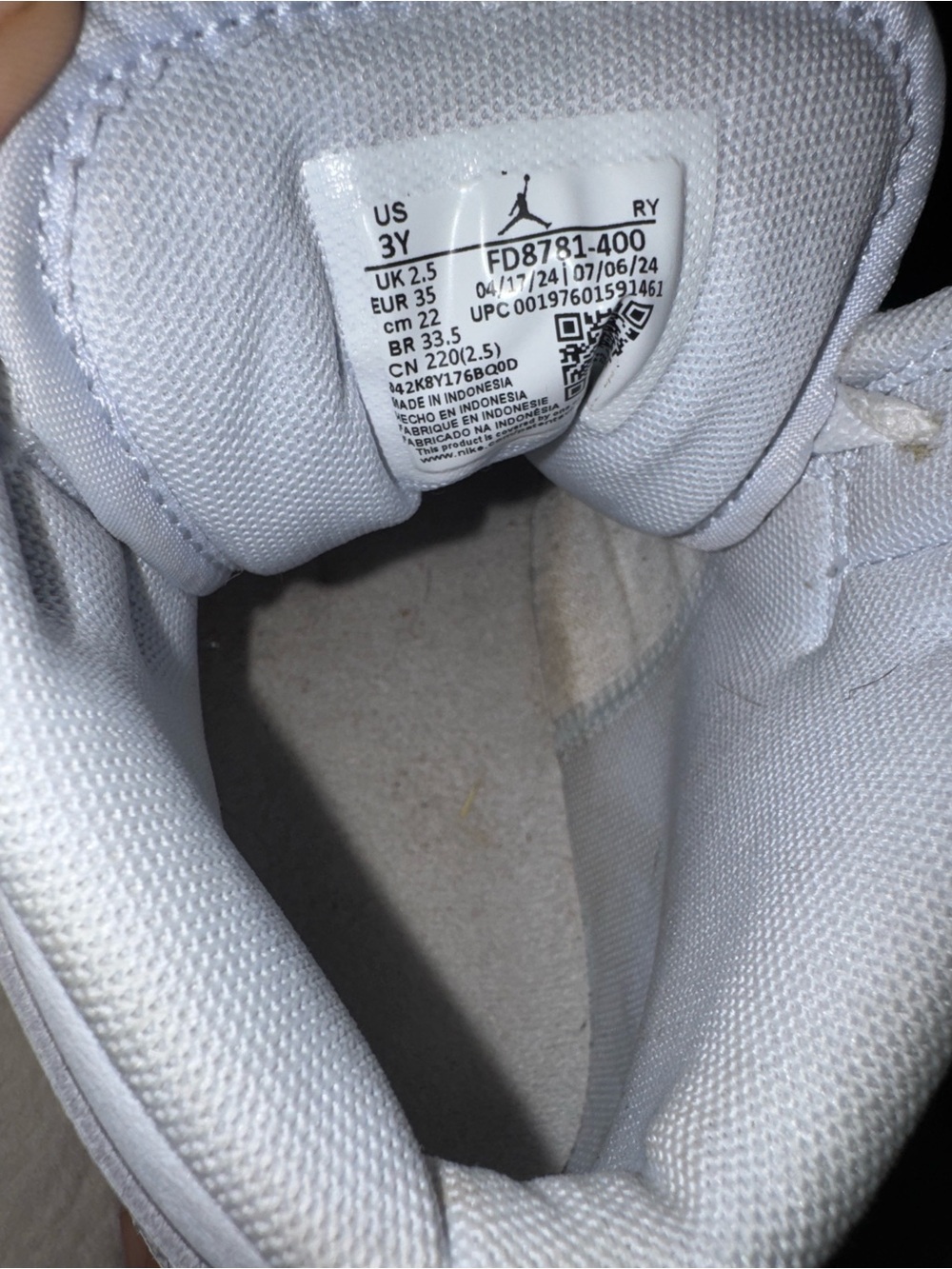 Jordan Toddler All-White Low Top Sneakers